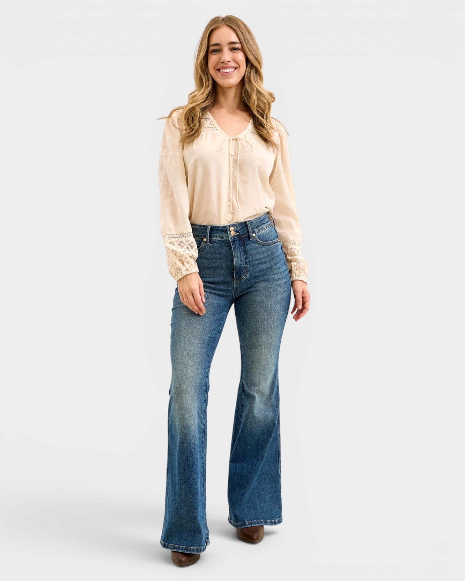 Dark Wash Tummy Control Flare Jeans