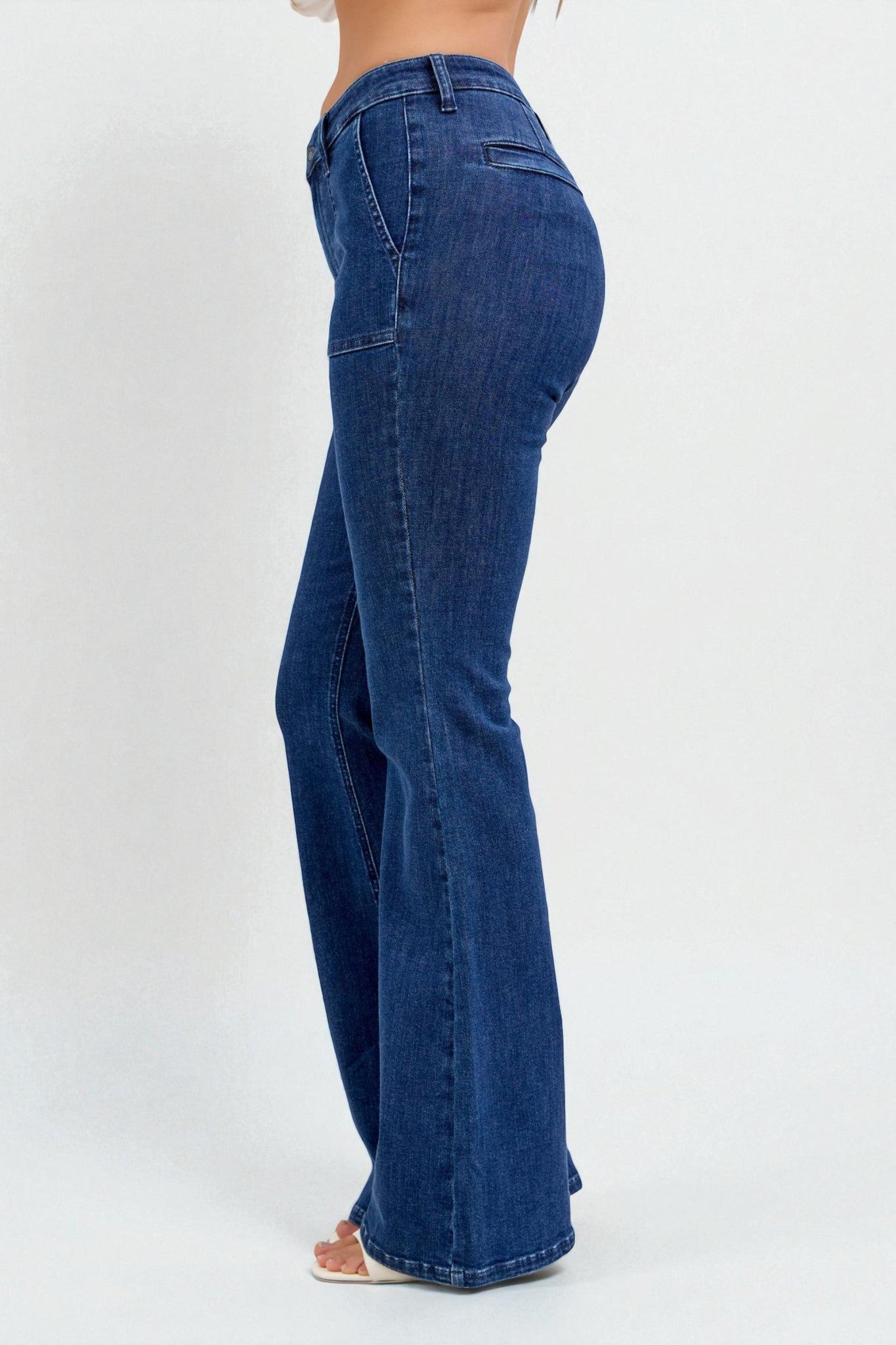 Blue jeans on a white background