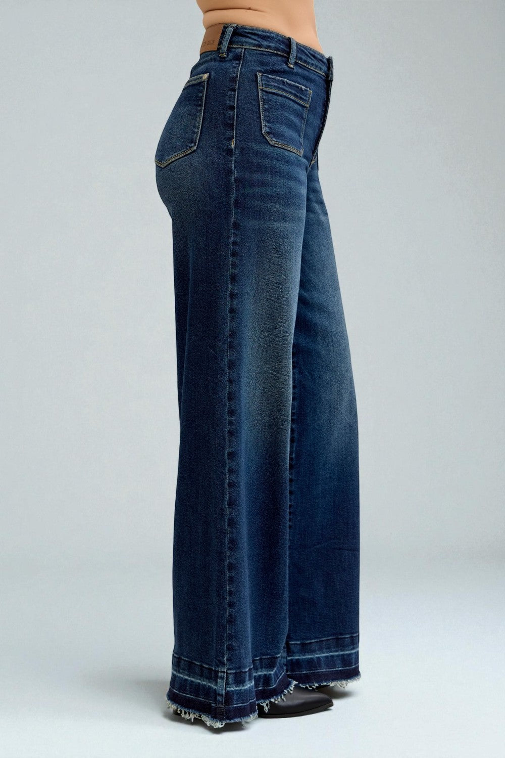 Dark Wash Wide Leg Utility Jeans