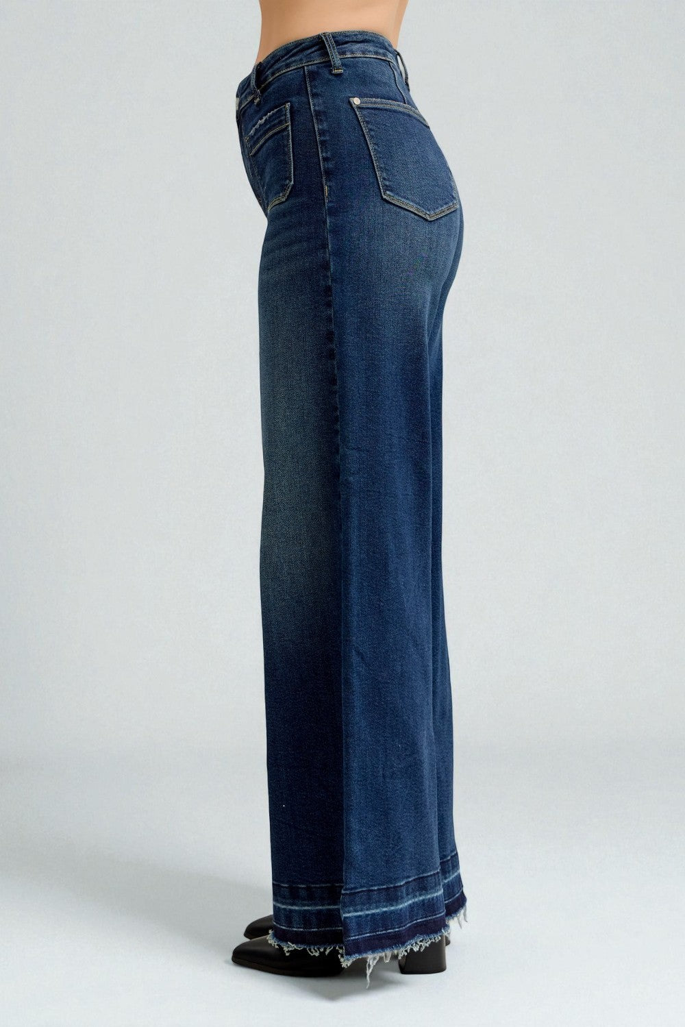 Dark Wash Wide Leg Utility Jeans