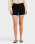 Black Studded Denim Shorts