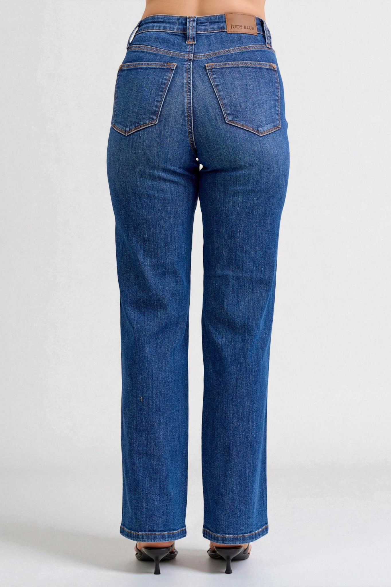 Blue jeans on a white background