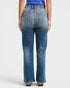 Medium Wash Mid Rise Straight Leg Jeans