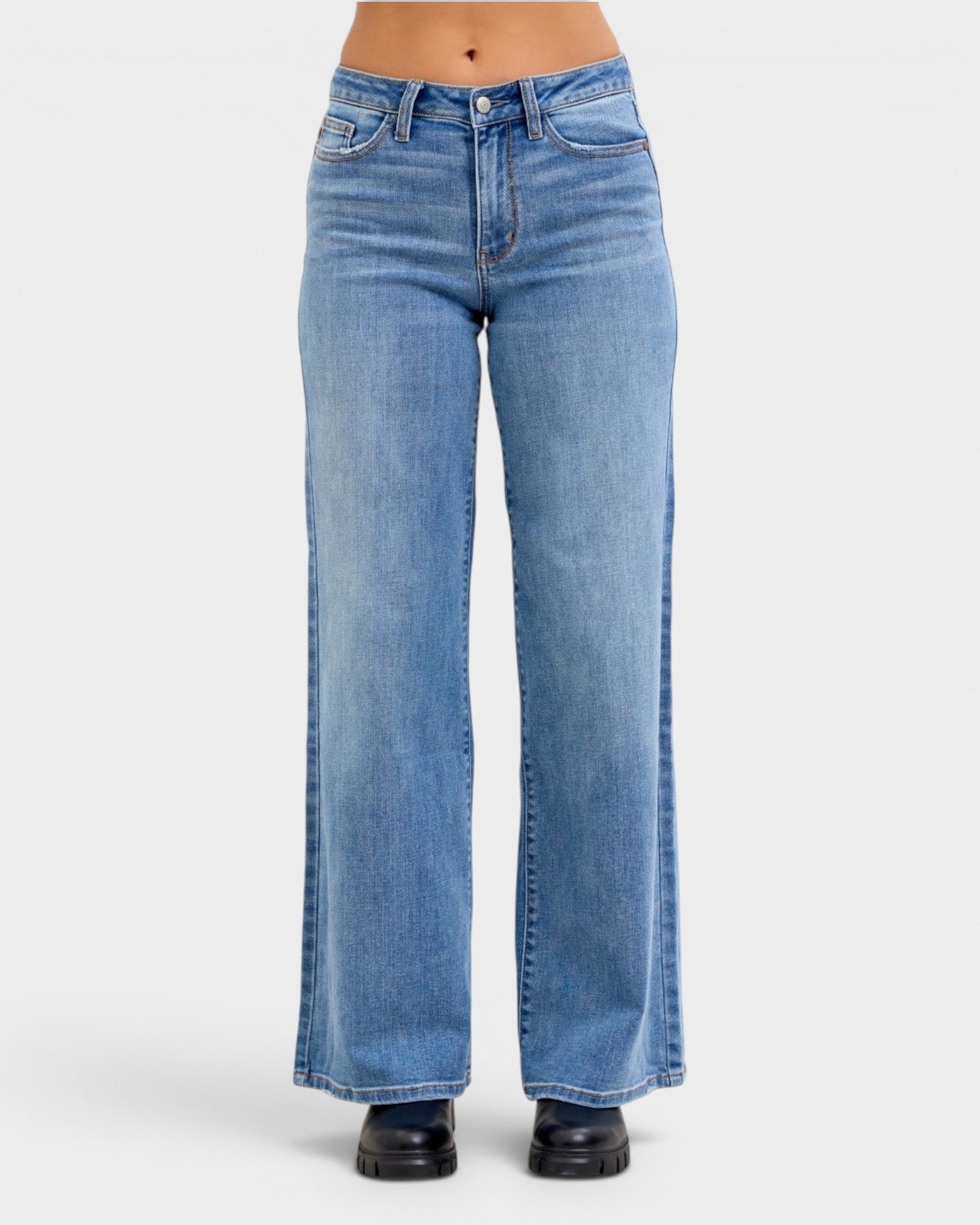 Blue jeans on a white background