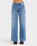 Blue jeans on a white background