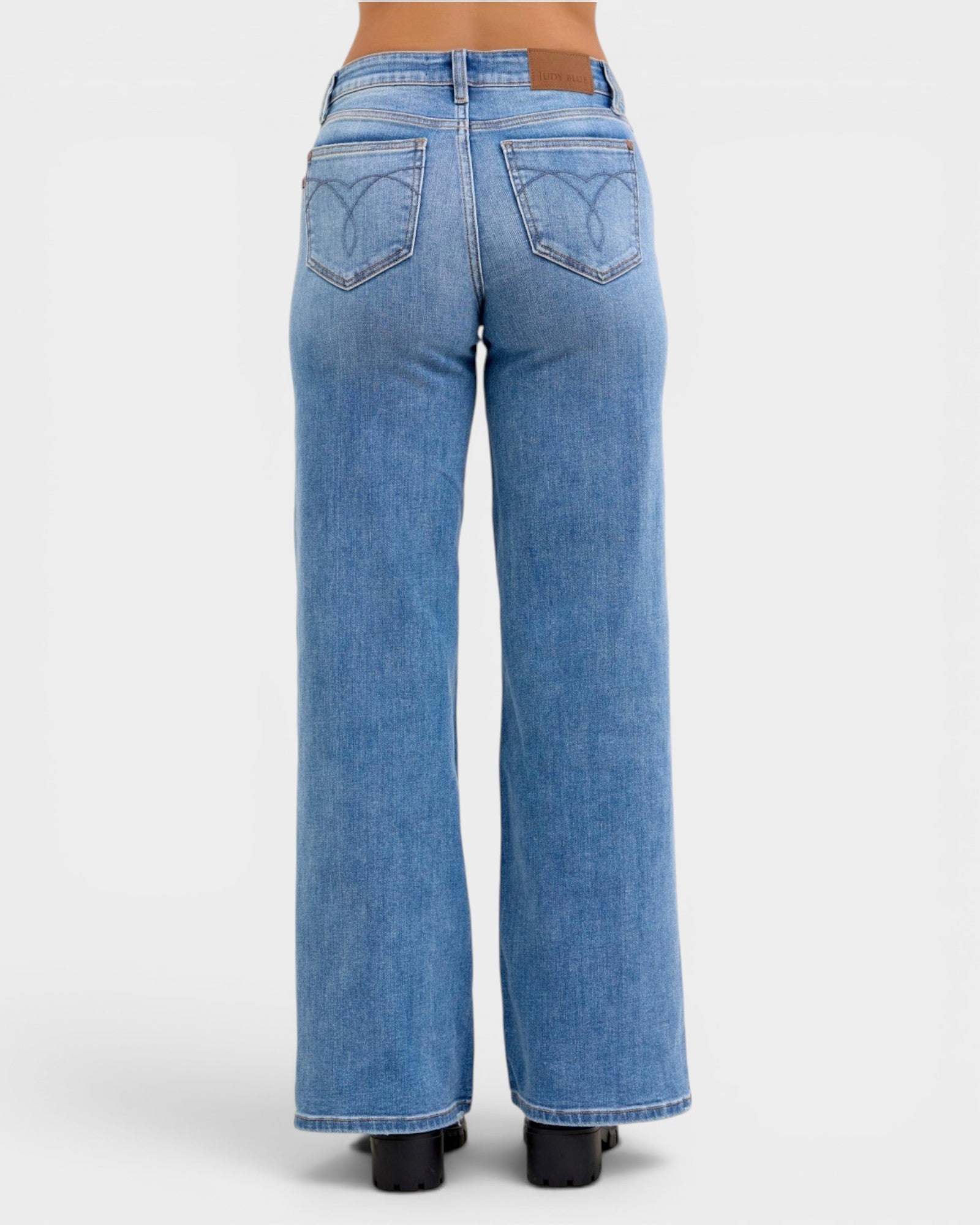Blue jeans on a white background