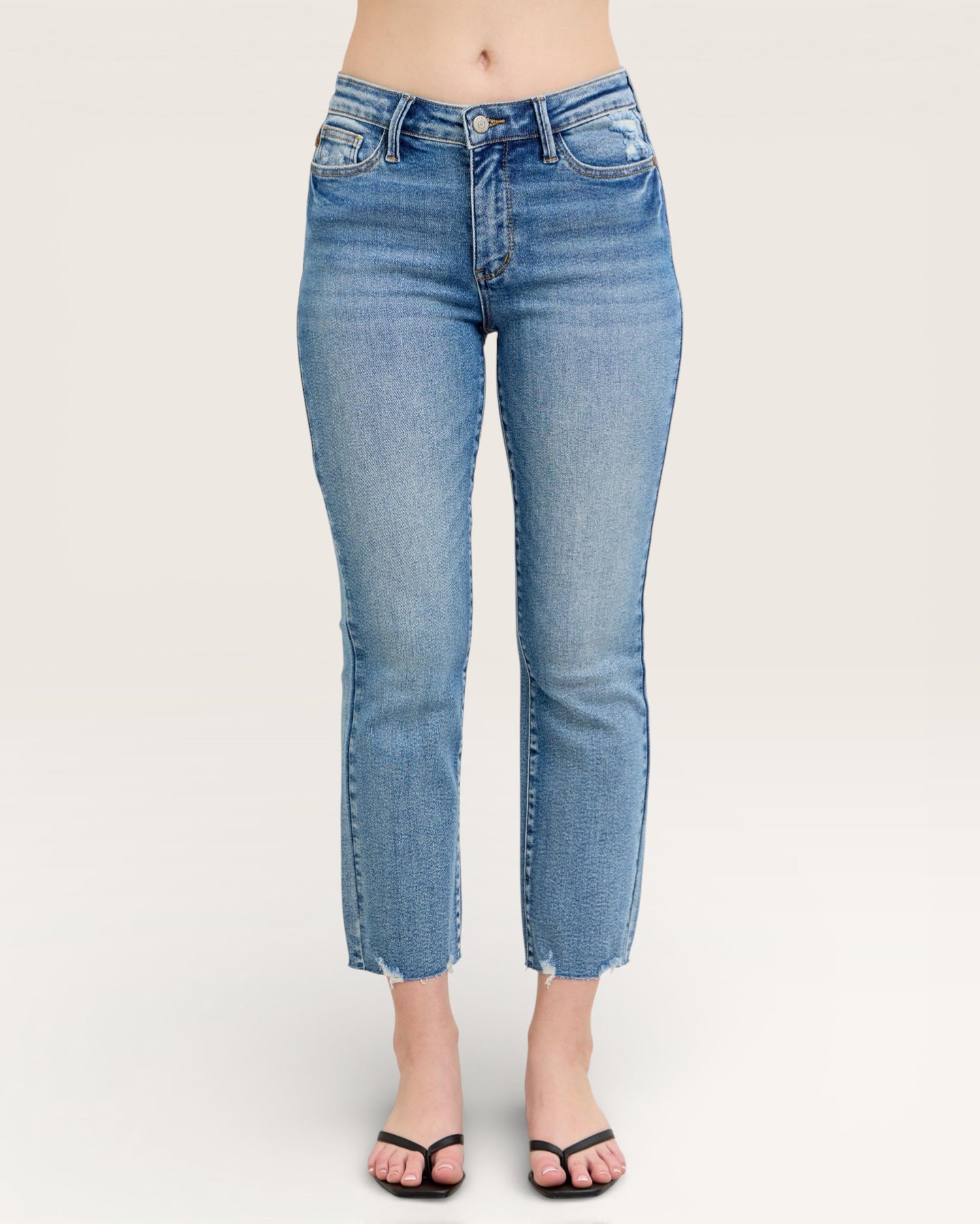 Blue jeans on a white background