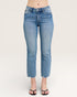 Blue jeans on a white background