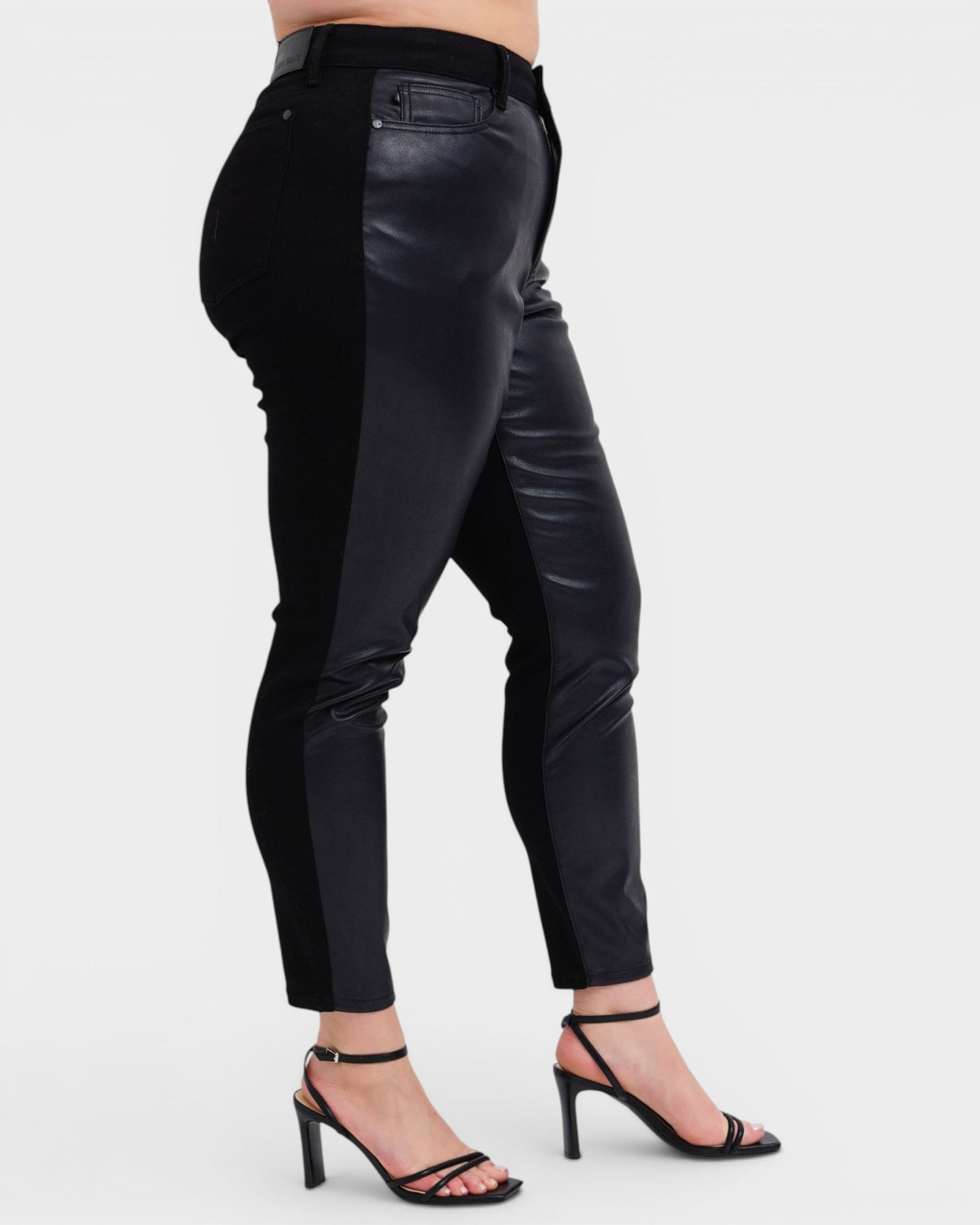 Plus Size Black Vegan Leather Skinny Pants