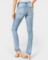 Medium Wash Mid-Rise Split Hem Bootcut Jeans