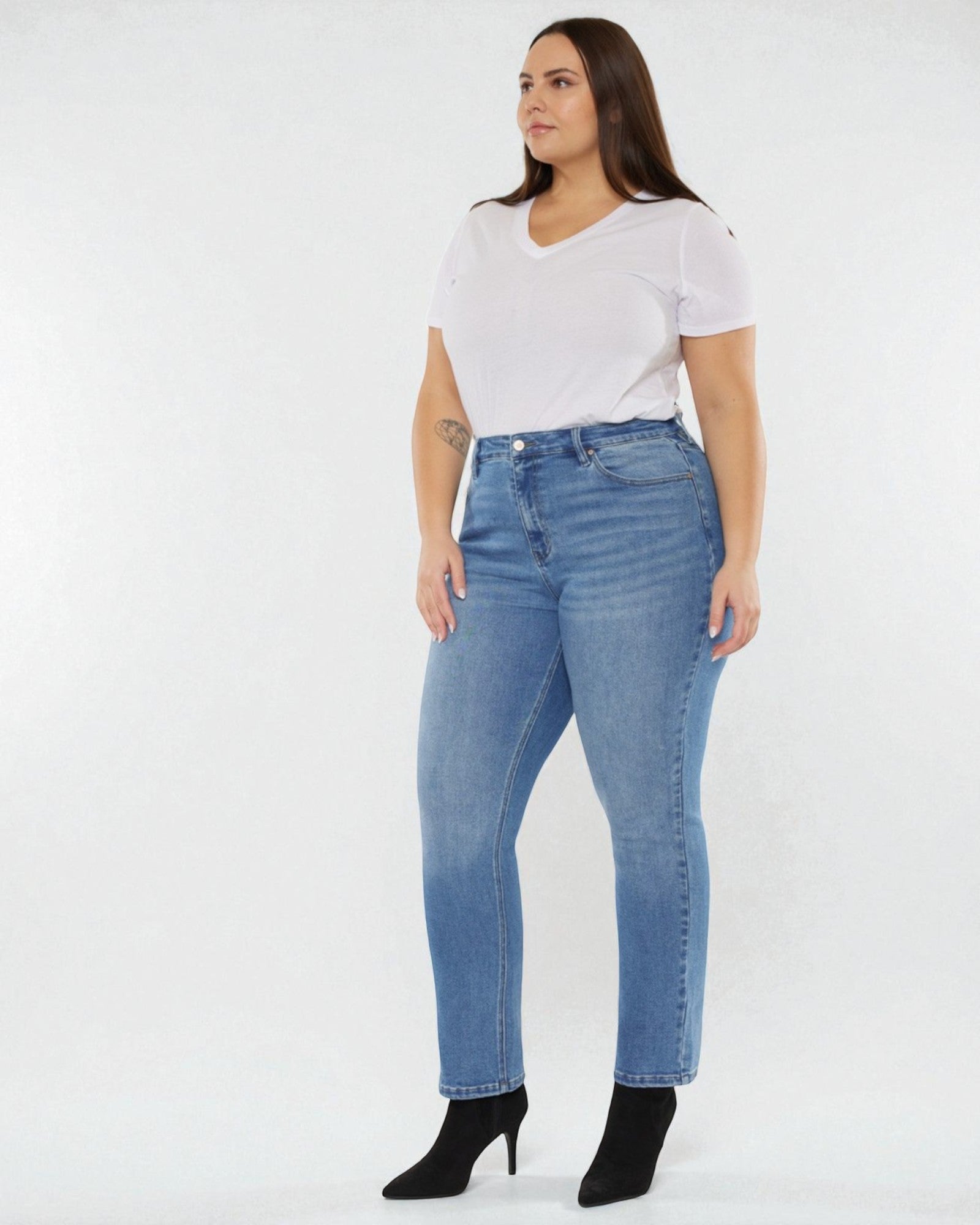 Medium Wash Straight Leg Jeans