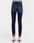Dark blue jeans on a white background