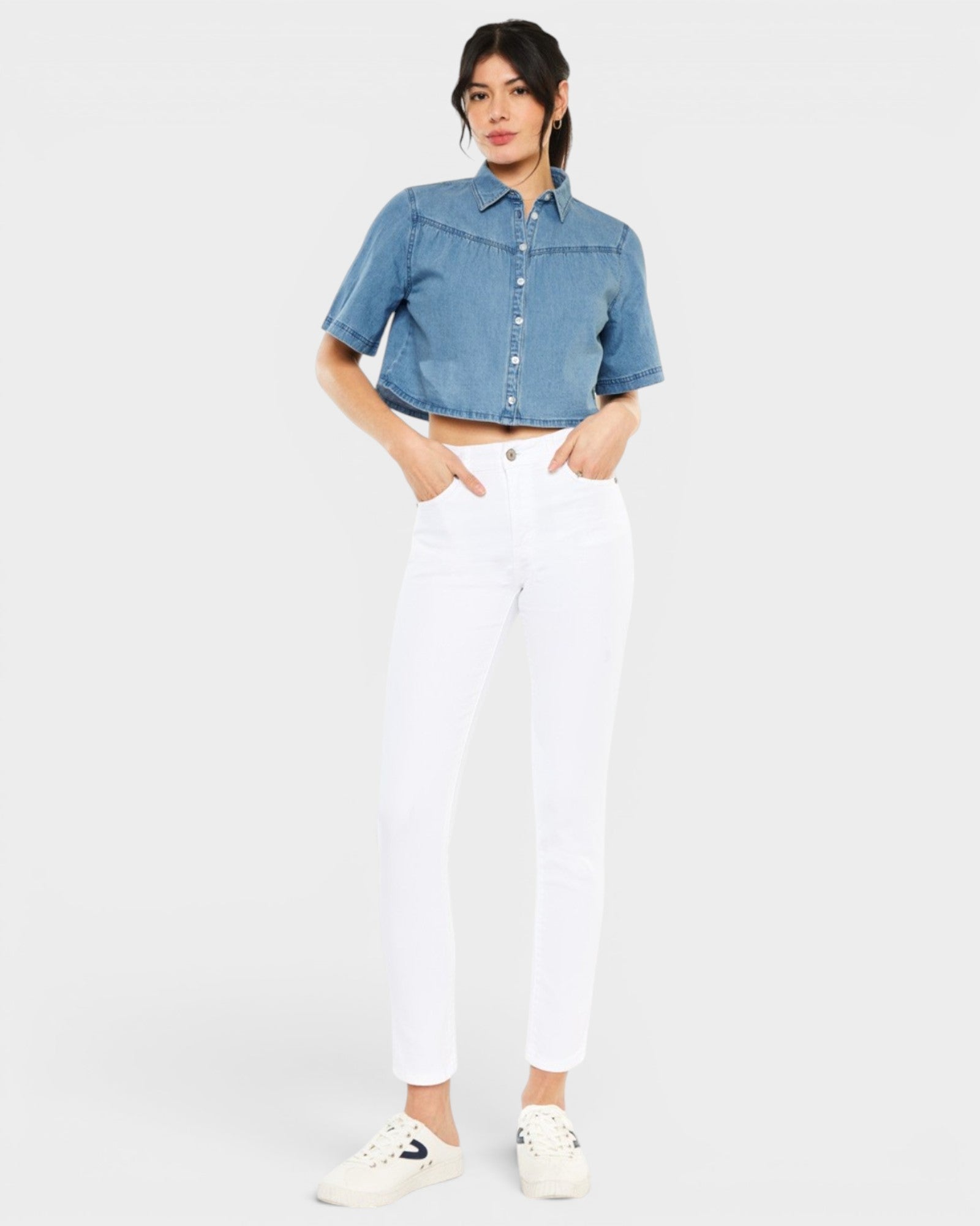 White High Rise Skinny Jeans