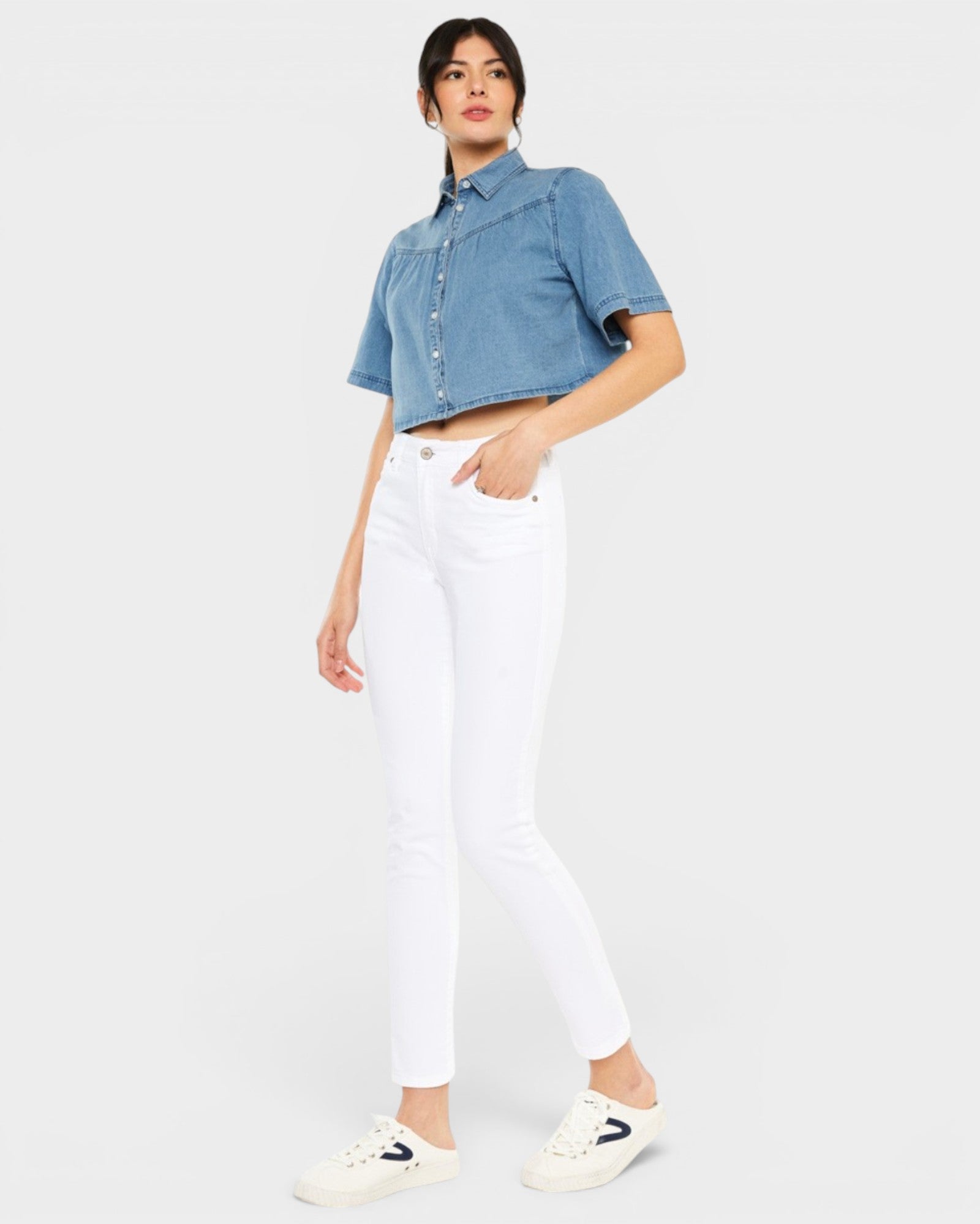 White High Rise Skinny Jeans