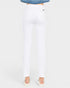 White pants worn by a person on a white background