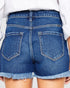 Dark Wash High Rise Distressed Denim Shorts