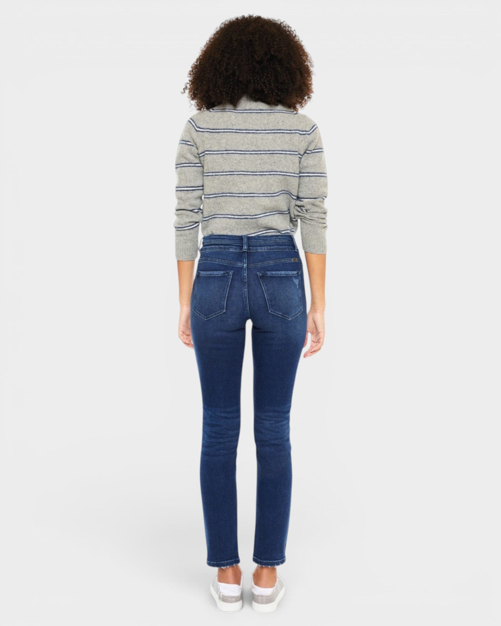 Dark Wash High Rise Slim Straight Jeans