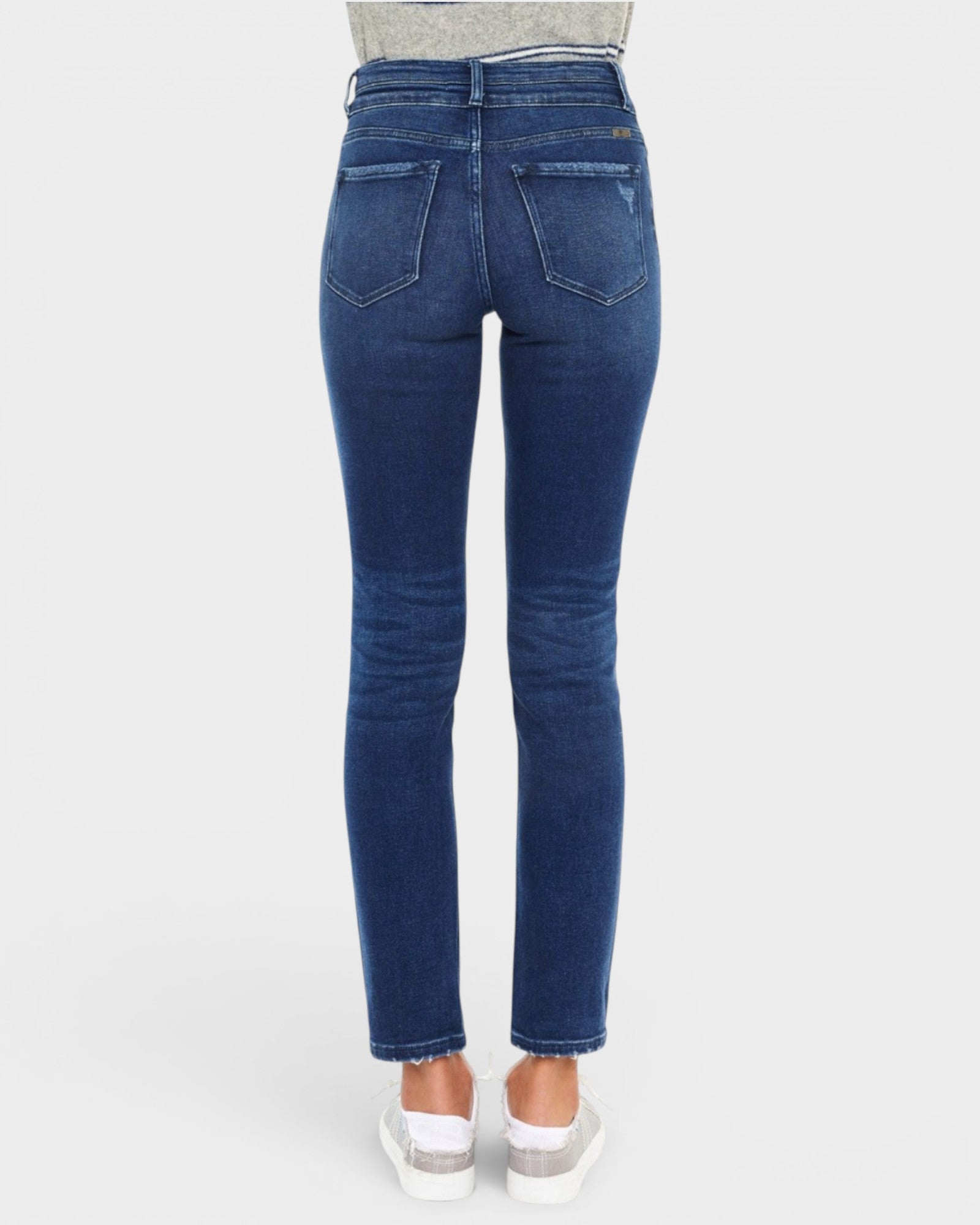 Dark Wash High Rise Slim Straight Jeans
