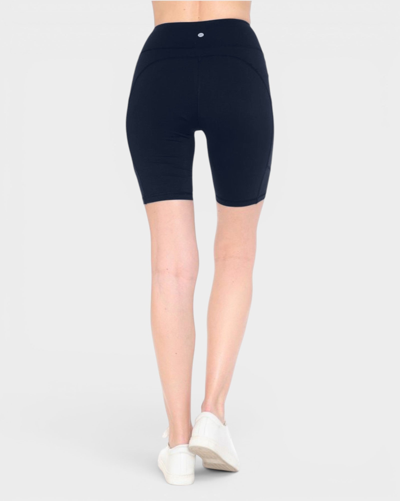 Navy High Waist Pocket Biker Shorts