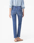 Medium Wash Mid Rise Slim Straight Jeans