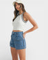 White & Black Contrast Trim Knit Crop Top