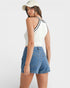 White & Black Contrast Trim Knit Crop Top