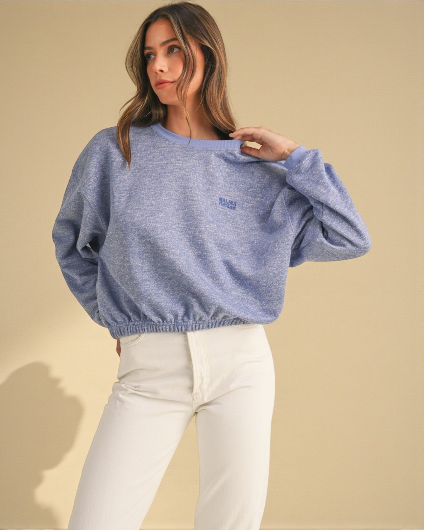 Dusty Periwinkle Cropped Sweatshirt