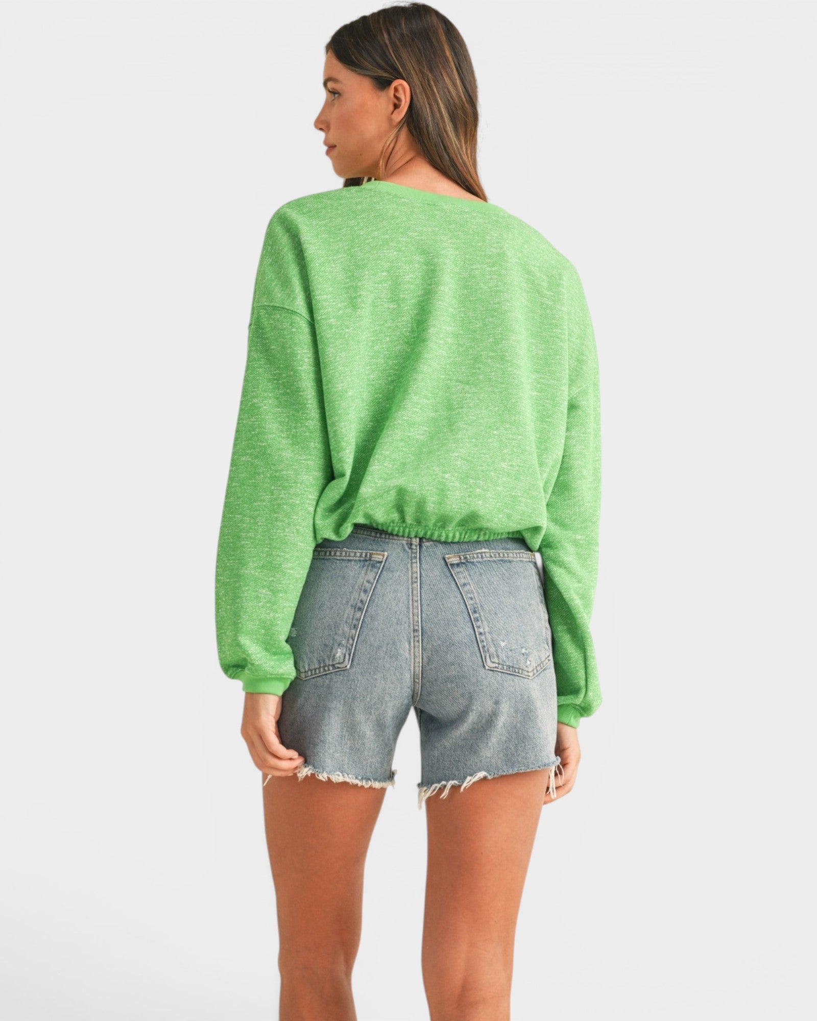 Apple Green Cropped Sweatshirt