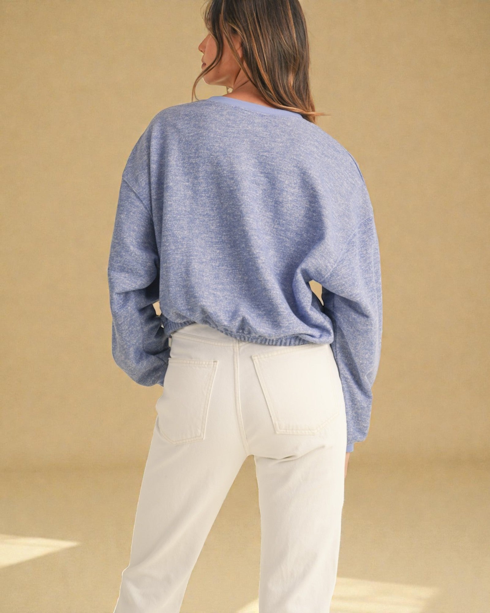 Dusty Periwinkle Cropped Sweatshirt