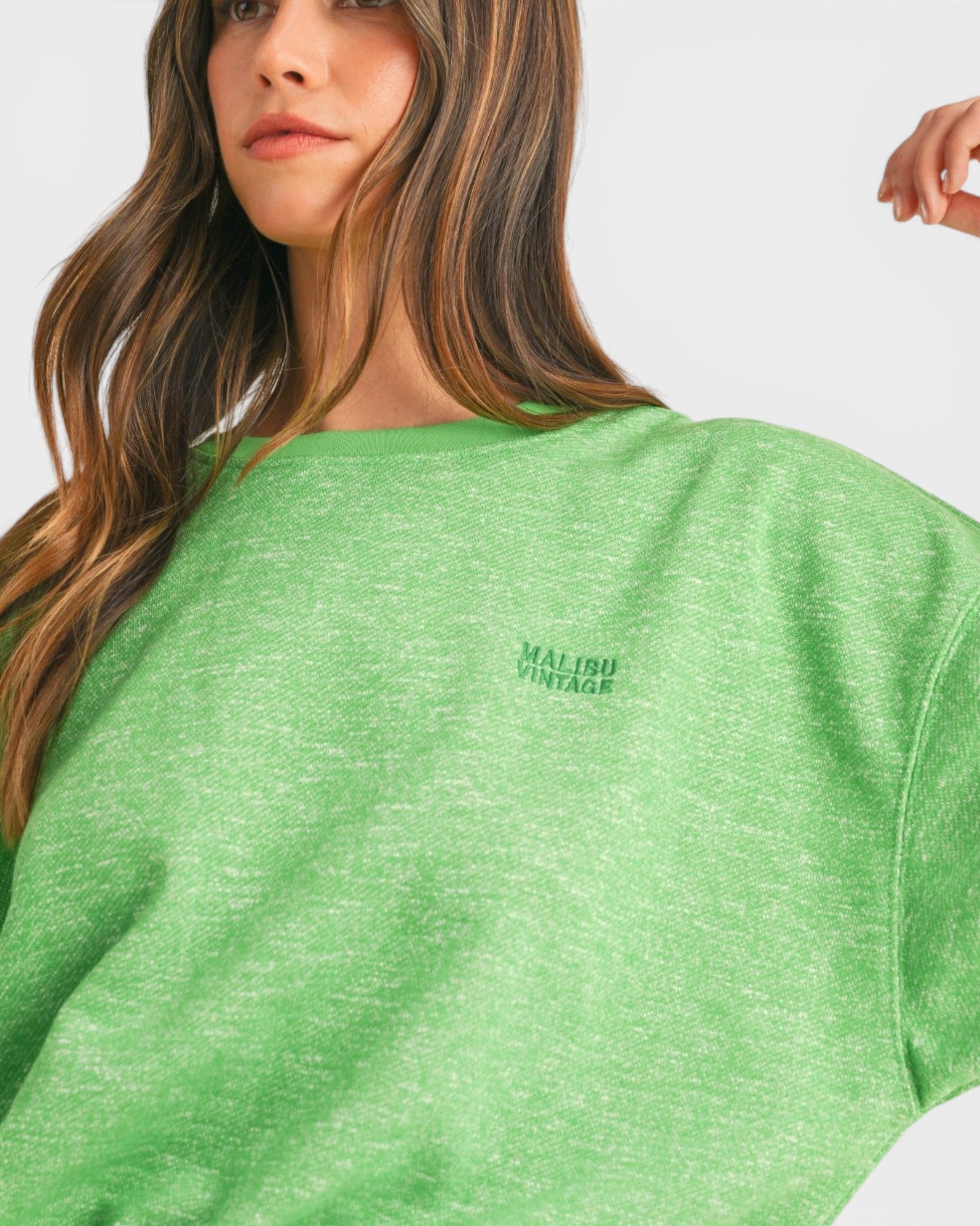 Apple Green Cropped Sweatshirt