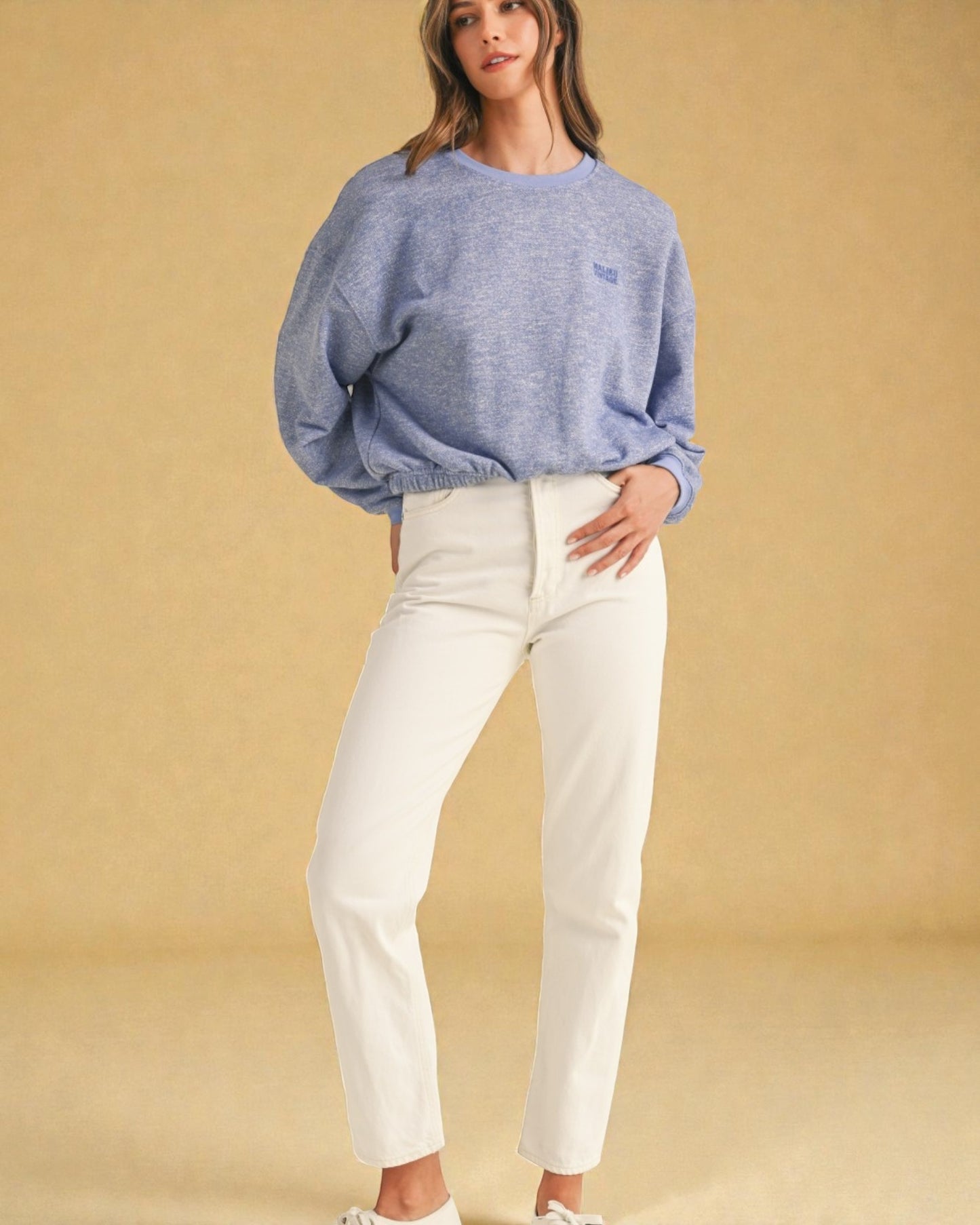 Dusty Periwinkle Cropped Sweatshirt