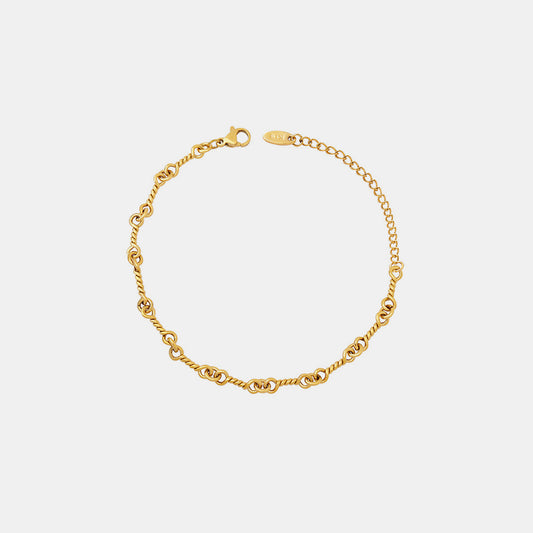 Gold Twisted Link Chain Bracelet