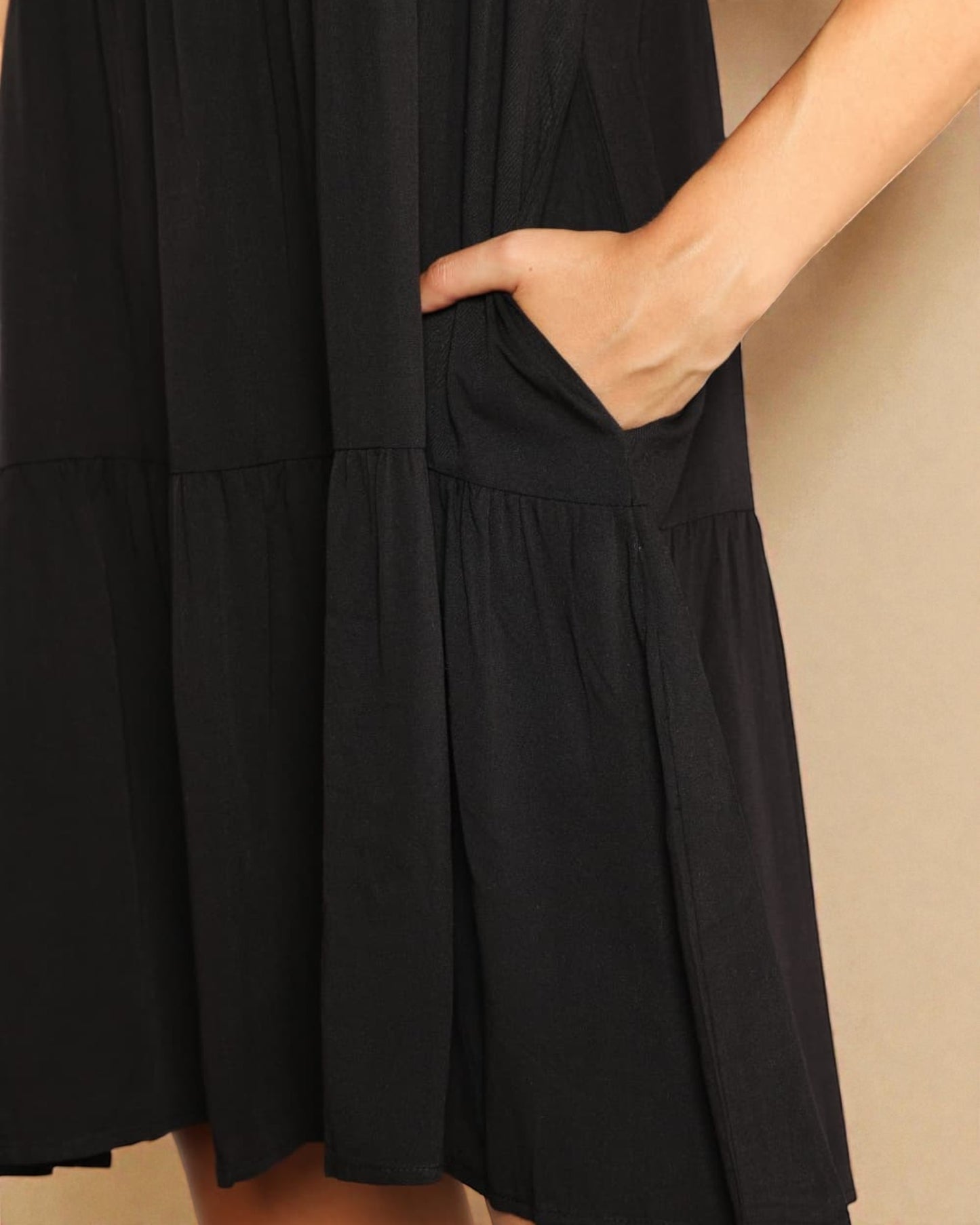 Black dress with a plain background