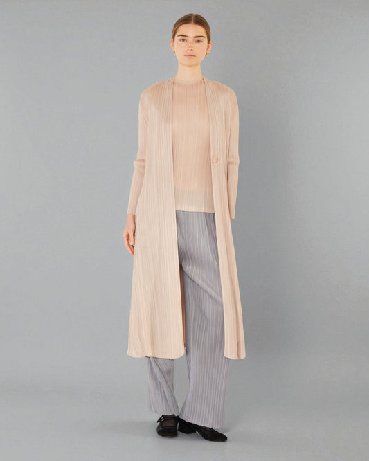 Pleated Longline Duster Cardigan