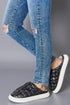 Black Quilted Puffer Slide Slippers