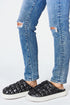 Black Quilted Puffer Slide Slippers