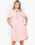 Baby Pink Cotton Utility Shirt Dress