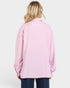 Person wearing a pink and white striped shirt on a white background