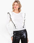 Ivory Contrast Ruffle Sweater