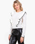 Ivory Contrast Ruffle Sweater