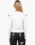 Ivory Contrast Ruffle Sweater