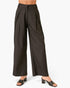 Pantalon large taille haute plissé noir
