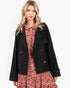 Black Double-Breasted Cropped Trench Coat