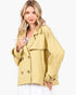 Yellow Double-Breasted Cropped Trench Coat