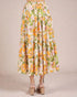 Floral patterned skirt on a plain background