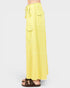 Yellow wide-leg pants on a white background