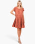 Pumpkin Lace-Trim Tiered Button-Front Dress