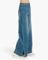 Medium Wash Seamed Wide-Leg Jeans