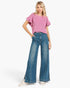 Medium Wash Seamed Wide-Leg Jeans