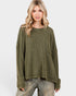 Olive Waffle Knit Pocket Top